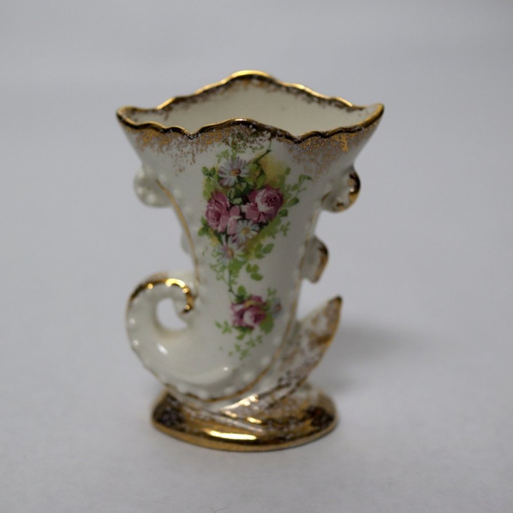 Vintage Tiny Floral Bud Vase - England
